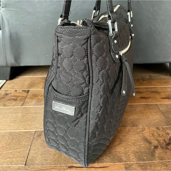 Vera Bradley black quilted dbl handle shopper tote - Picture 3 of 12
